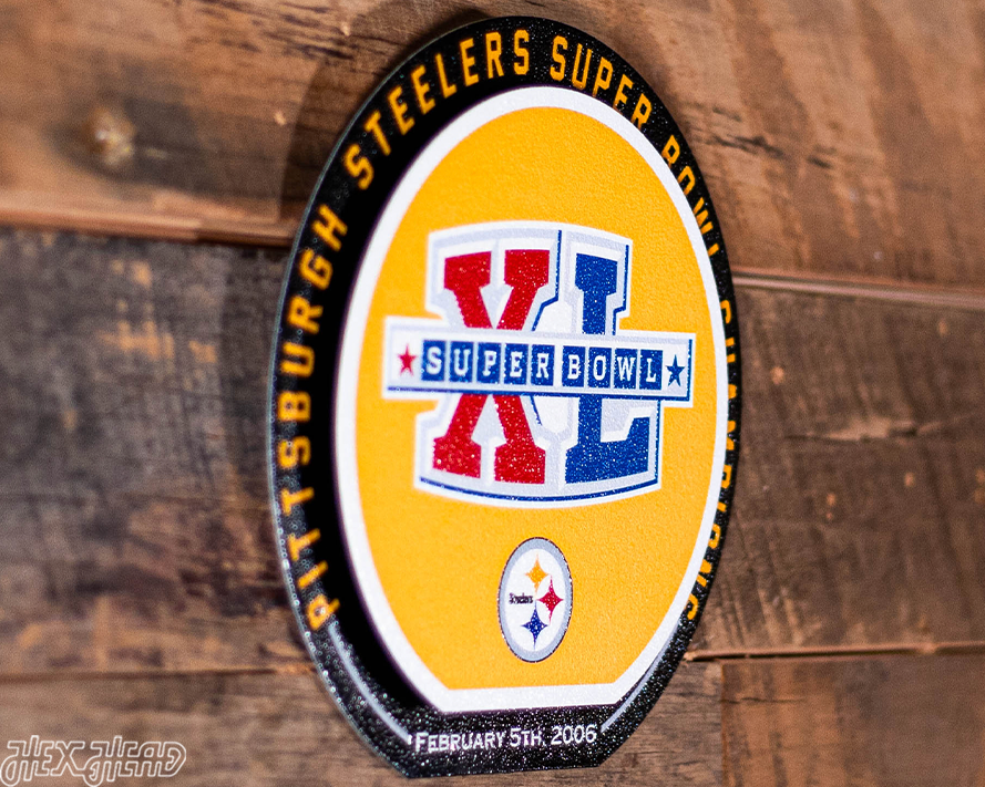 Pittsburgh Steelers Super Bowl XL "Double Play" On the Shelf or on the Wall Art