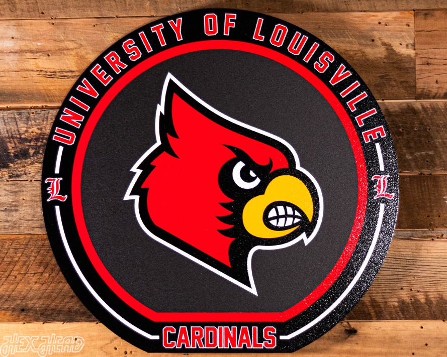 VARSITY Collection- SINGLE Layer Louisville Cardinals Metal Wall Art