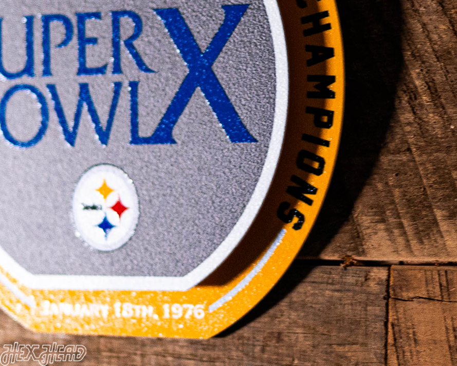 Pittsburgh Steelers Super Bowl X "Double Play" On the Shelf or on the Wall Art