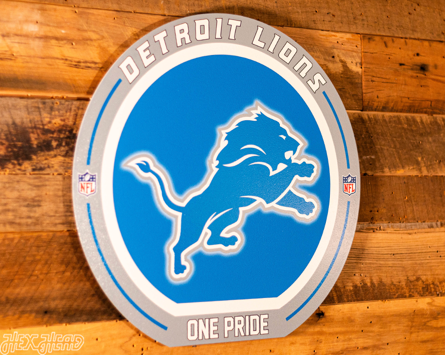 VARSITY Collection- SINGLE Layer Detroit Lions Metal Wall Art