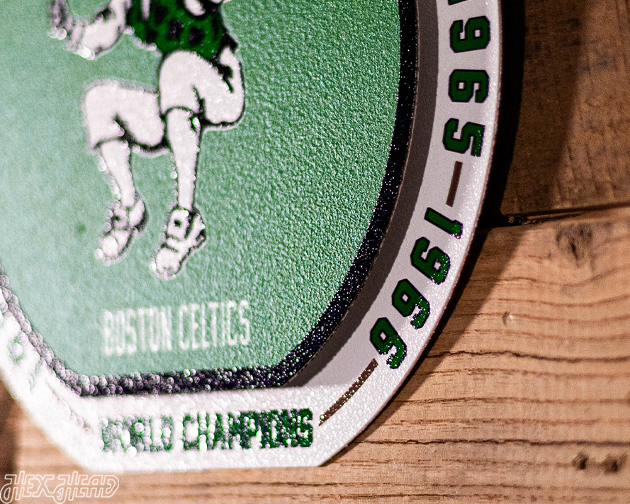 Boston Celtics "1957-1966" NBA World Champions "Double Play" On the Shelf or on the Wall Art