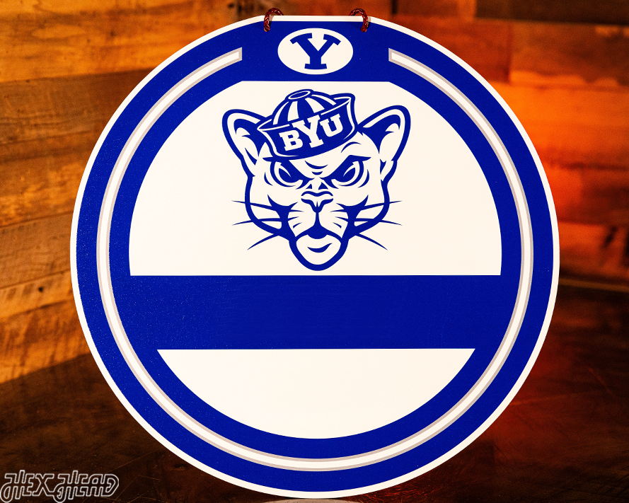 BYU Cougars Personalized Monogram Metal Art