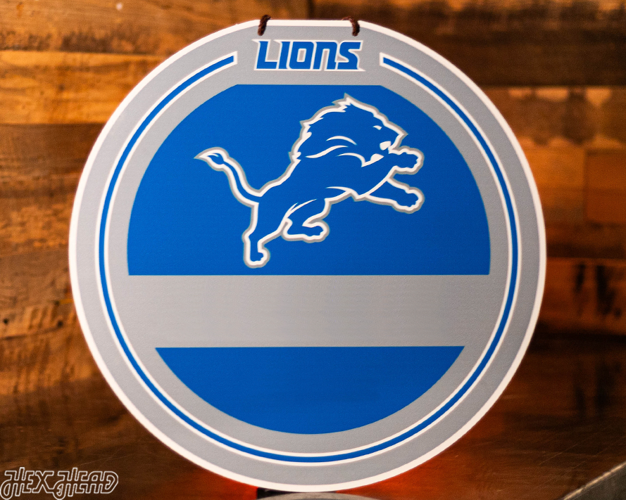 Detroit Lions Personalized Monogram Metal Art