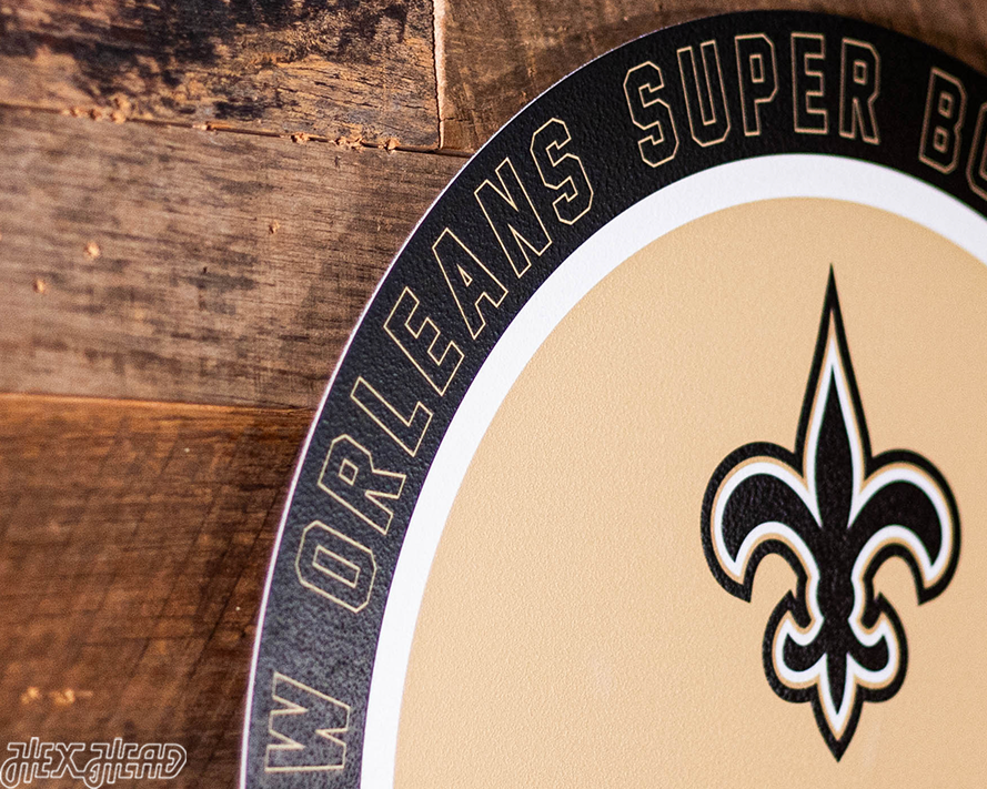 VARSITY Collection- SINGLE Layer New Orleans Saints Super Bowl XLIV Metal Wall Art