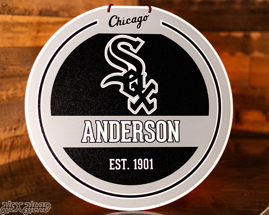 Chicago White Sox Personalized Monogram Metal Art