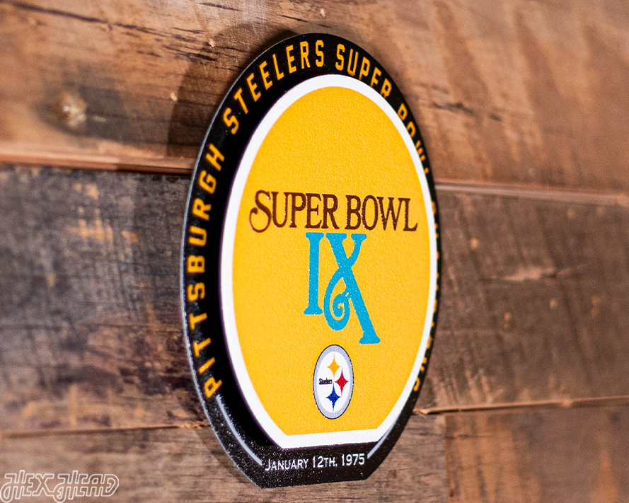 Pittsburgh Steelers Super Bowl IX "Double Play" On the Shelf or on the Wall Art