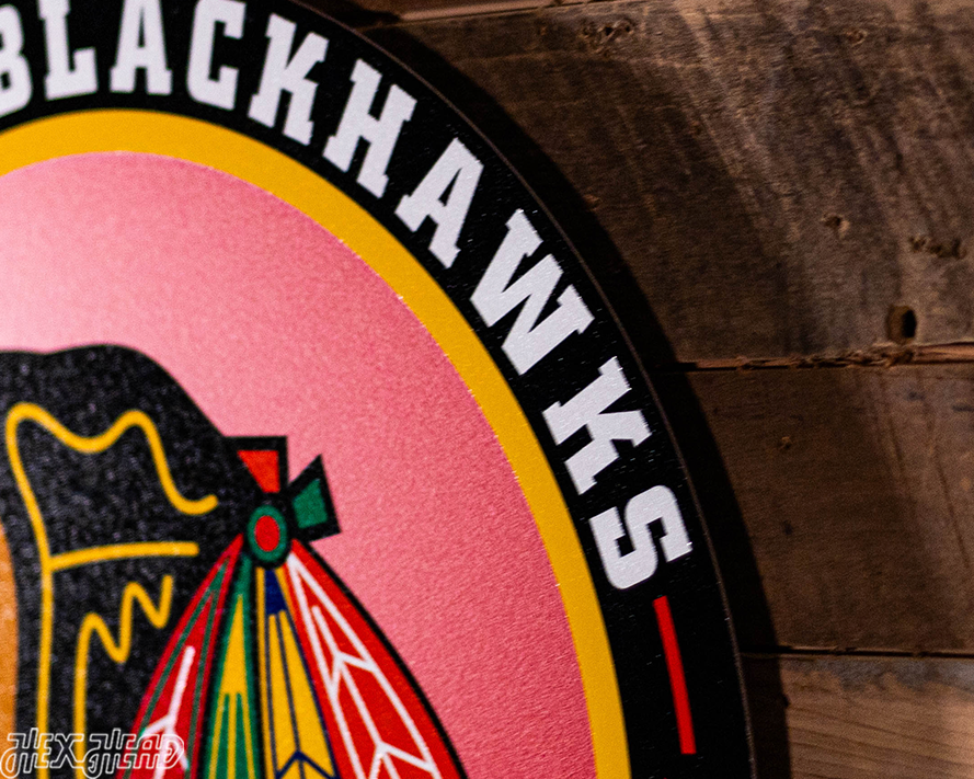 VARSITY Collection- SINGLE layer Chicago Blackhawks Metal Wall Art