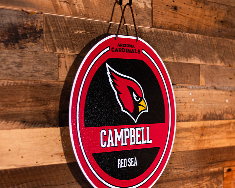 Arizona Cardinals Personalized Monogram Metal Art