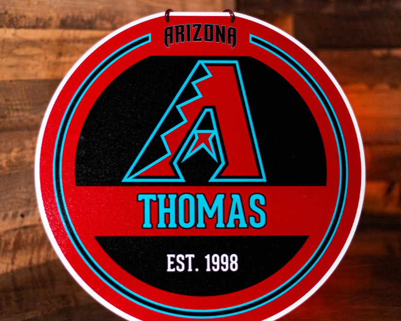 Arizona Diamondbacks Personalized Monogram Metal Art