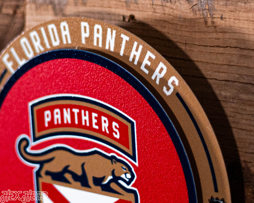 Florida Panthers Shoulder Patch "Double Play" On the Shelf or on the Wall Art