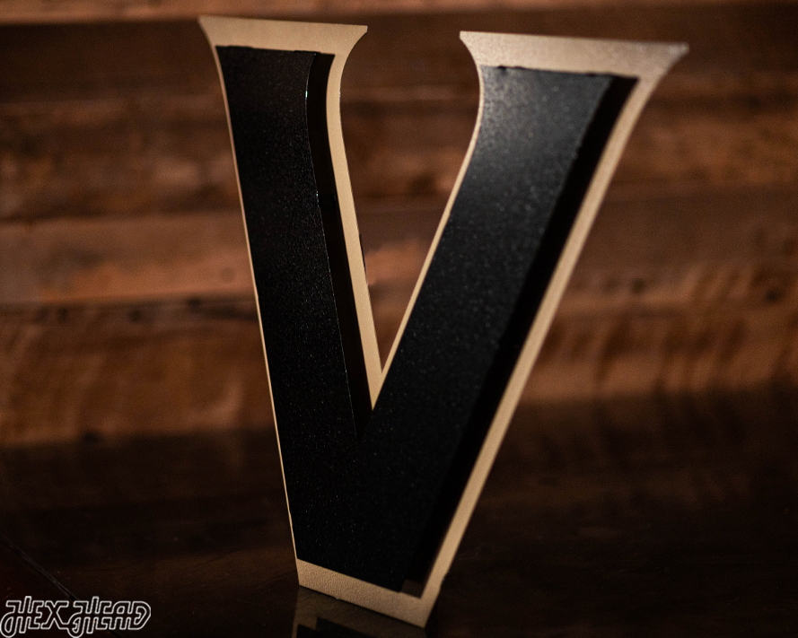 Vanderbilt Commodores "V" 3D Vintage Metal Wall Art