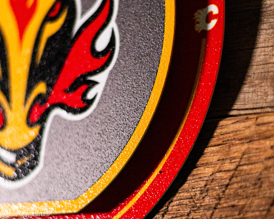 Calgary Flames "Double Play" On the Shelf or on the Wall Art