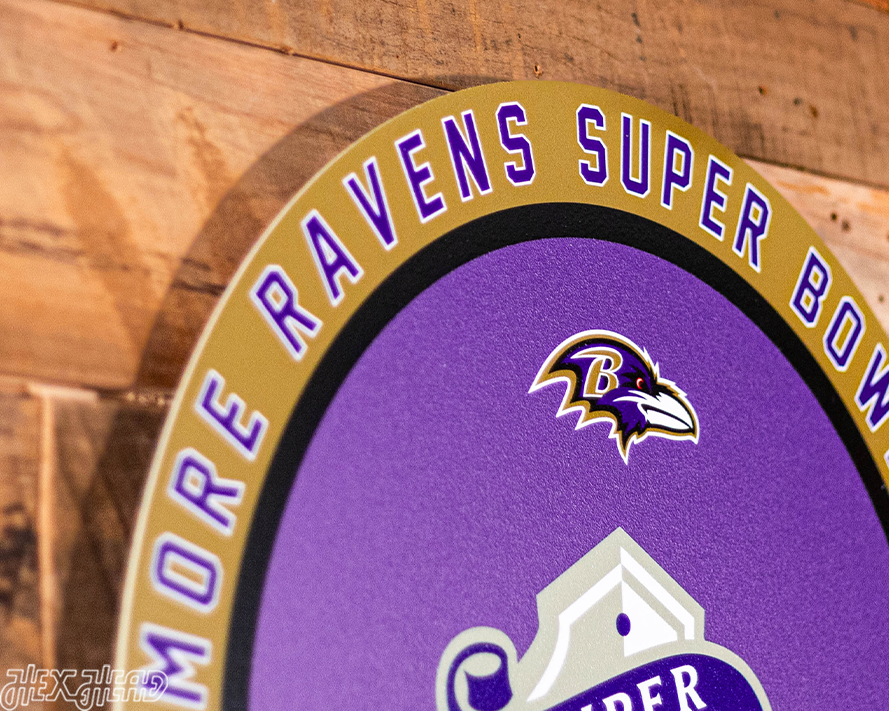 VARSITY Collection- Single Layer Baltimore Ravens Super Bowl XXXV  Metal Wall Art