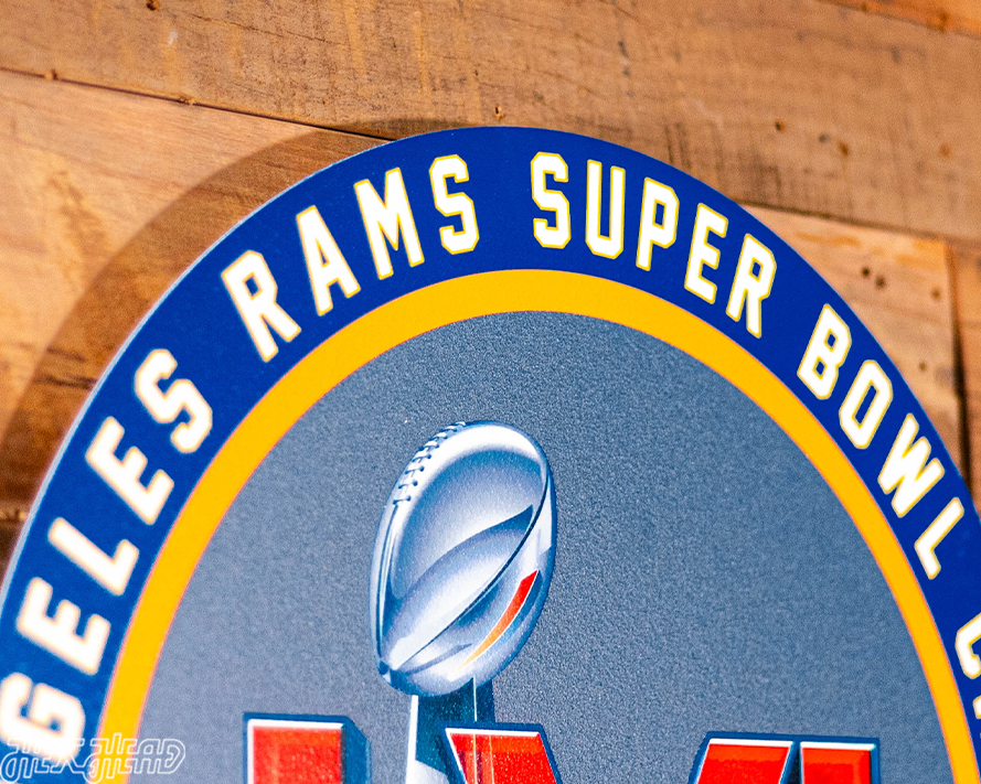 VARSITY Collection- Single Layer Los Angeles Rams Super Bowl LVI Metal Wall Art