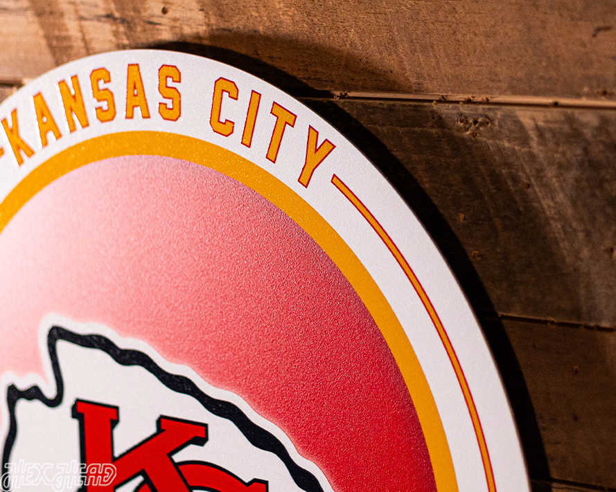 VARSITY Collection- SINGLE layer Kansas City Chiefs Metal Wall Art