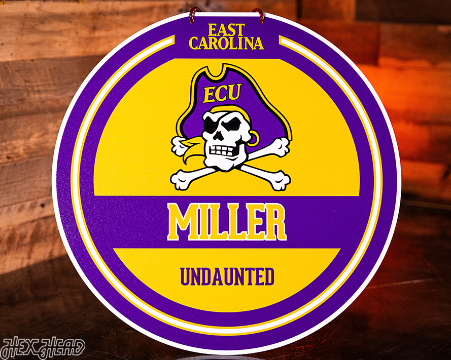 East Carolina Pirates Personalized Monogram Metal Art