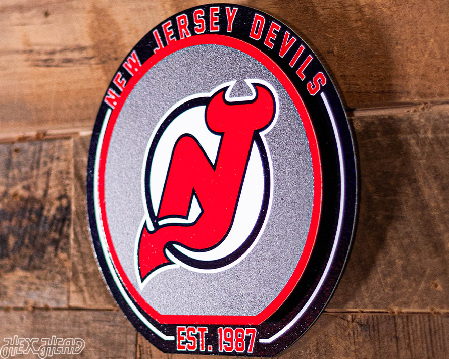 New Jersey Devils "Double Play" On the Shelf or on the Wall Art