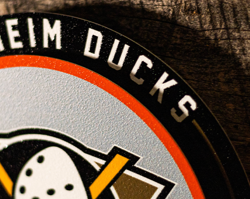 Anaheim Ducks "Double Play" On the Shelf or on the Wall Art