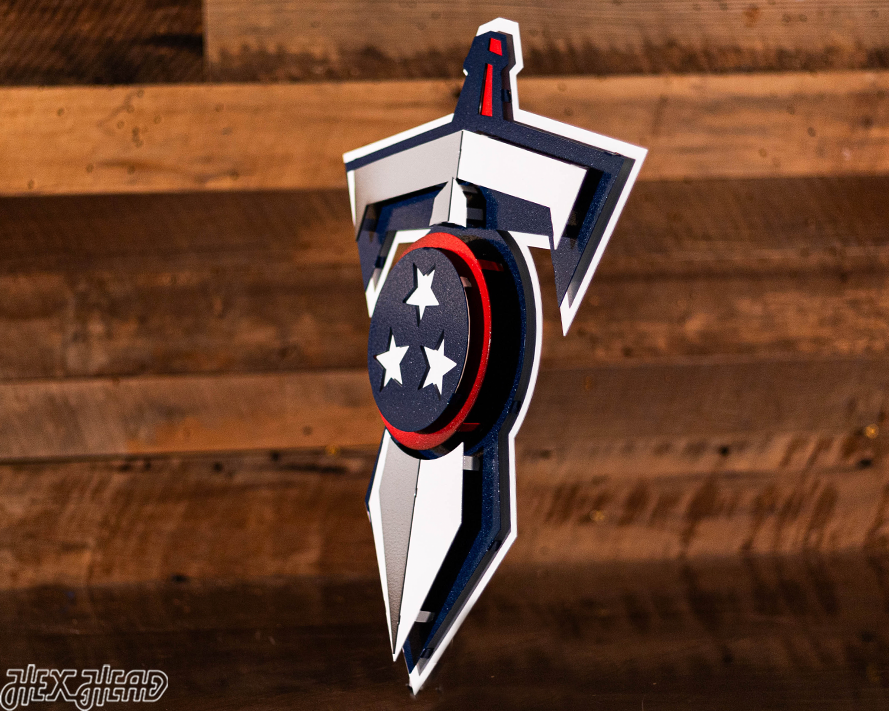 Tennessee Titans Sword Logo 3D Vintage Metal Wall Art