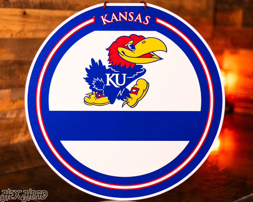 Kansas Jayhawks Personalized Monogram Metal Art