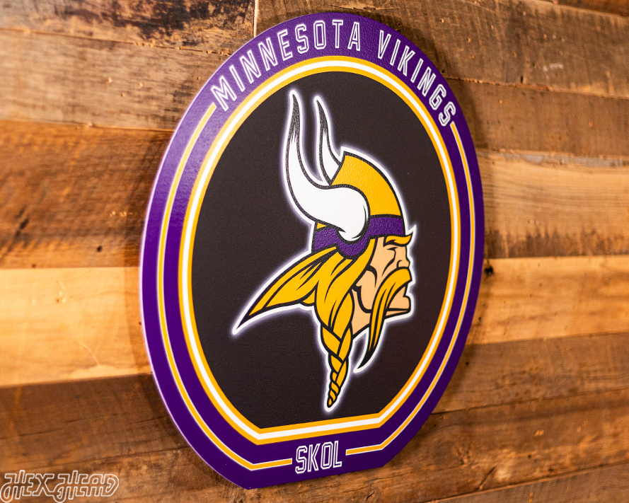 VARSITY Collection- SINGLE Layer Minnesota Vikings Metal Wall Art