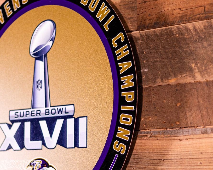 VARSITY Collection- Single Layer Baltimore Ravens Super Bowl XLVIII  Metal Wall Art