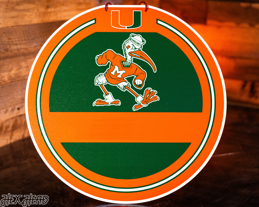 Miami Hurricanes Personalized Monogram Metal Art