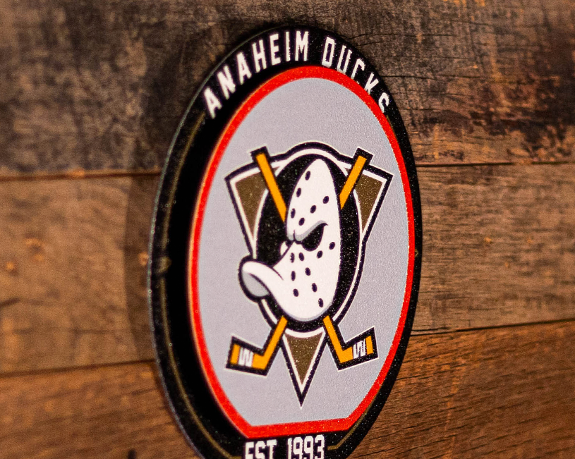 Anaheim Ducks "Double Play" On the Shelf or on the Wall Art