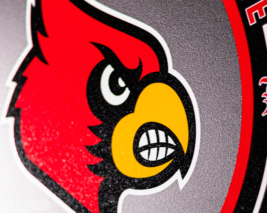 VARSITY Collection- SINGLE Layer Louisville Cardinals Metal Wall Art