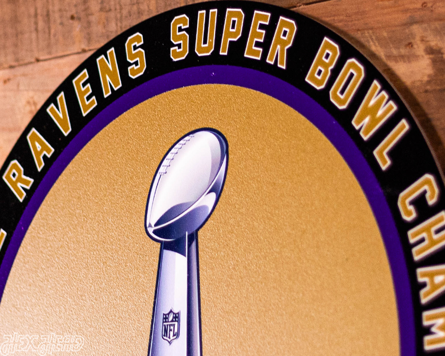 VARSITY Collection- Single Layer Baltimore Ravens Super Bowl XLVIII  Metal Wall Art