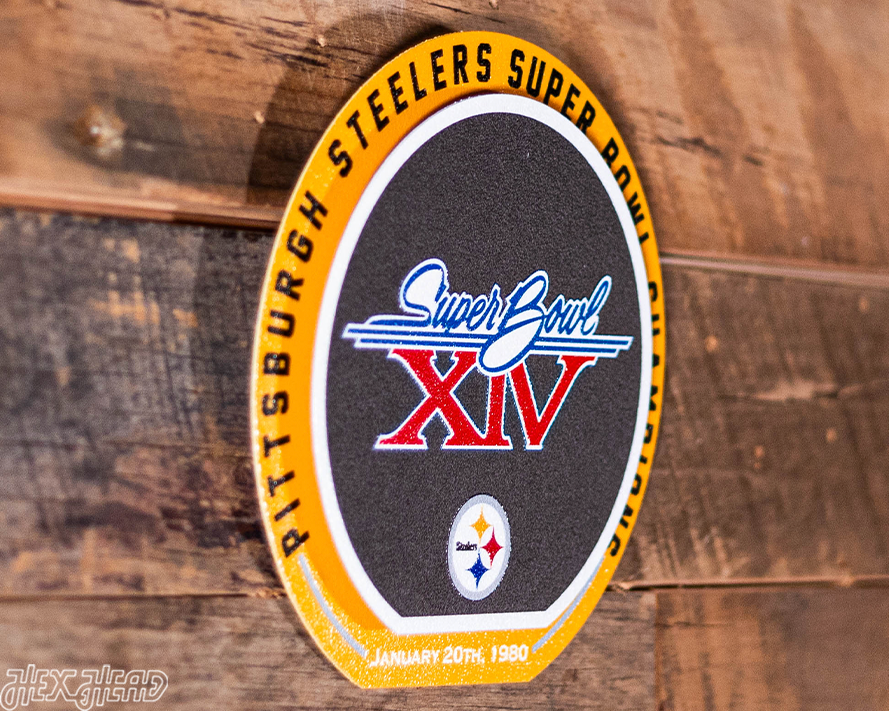 Pittsburgh Steelers Super Bowl XIV "Double Play" On the Shelf or on the Wall Art