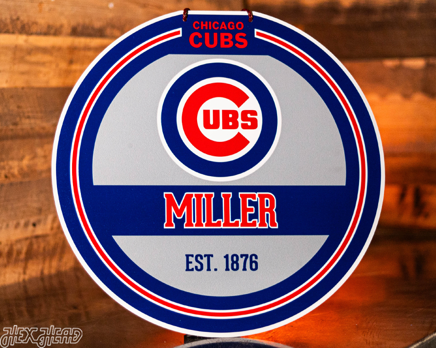 Chicago Cubs Personalized Monogram Metal Art