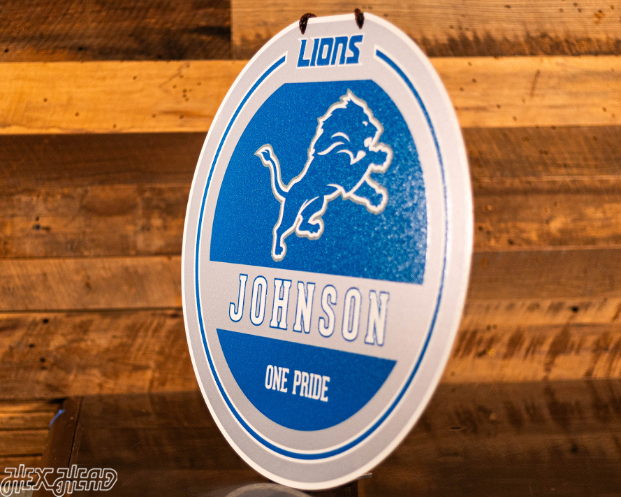 Detroit Lions Personalized Monogram Metal Art