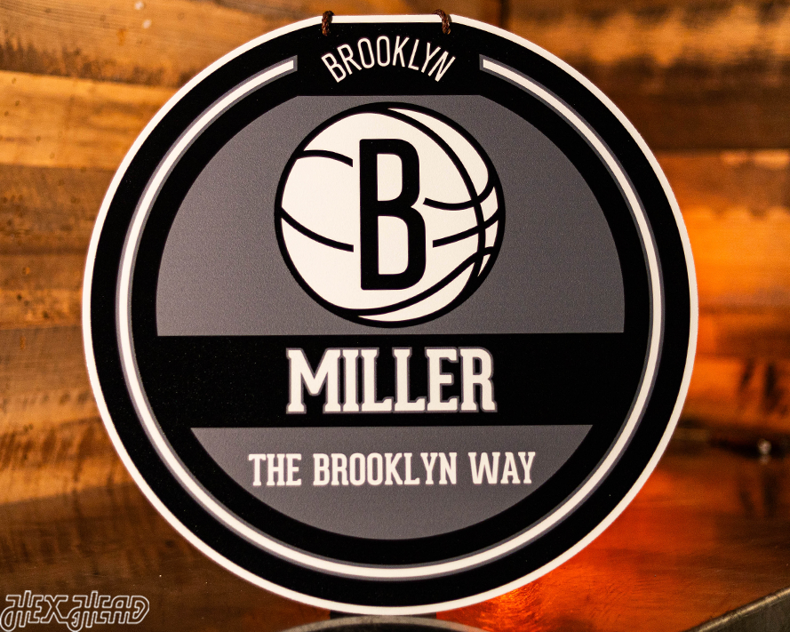 Brooklyn Nets Personalized Monogram Metal Art