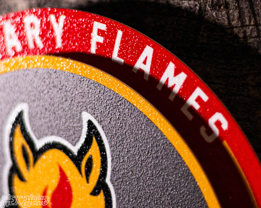 Calgary Flames "Double Play" On the Shelf or on the Wall Art