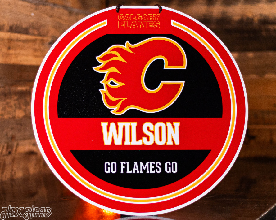 Calgary Flames Personalized Monogram Metal Art