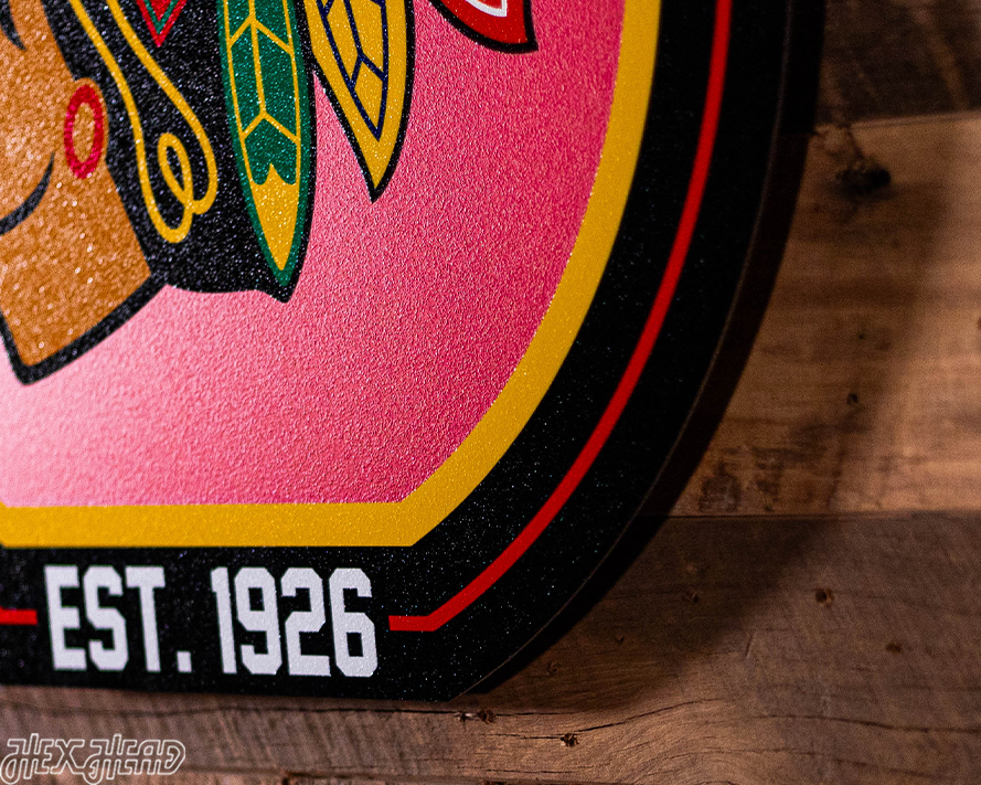 VARSITY Collection- SINGLE layer Chicago Blackhawks Metal Wall Art