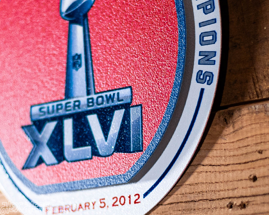 New York Giants "XLVI" Super Bowl "Double Play" On the Shelf or on the Wall Art