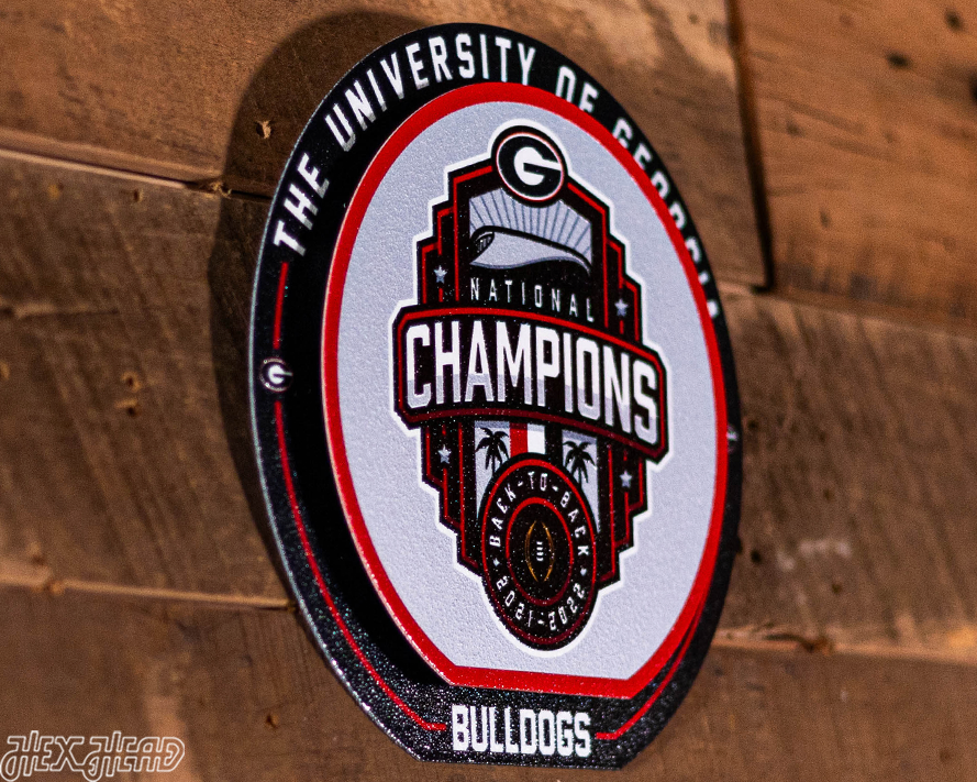 Georgia Bulldogs 2022 BACK to BACK "Double Play" On the Shelf or on the Wall Art