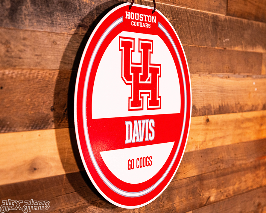 Houston Cougars Personalized Monogram Metal Art