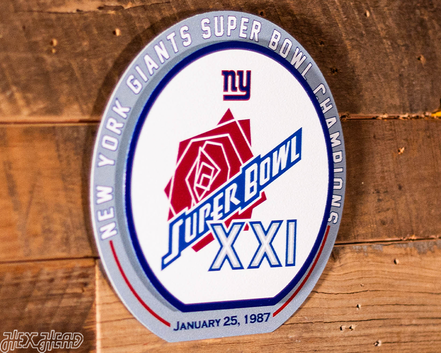 New York Giants "XXI" Super Bowl "Double Play" On the Shelf or on the Wall Art