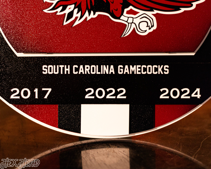 South Carolina Gamecocks DYNASTY- Women's Basketball Championships w/ Replaceable Icon Plate  3D Vintage Metal Wall Art