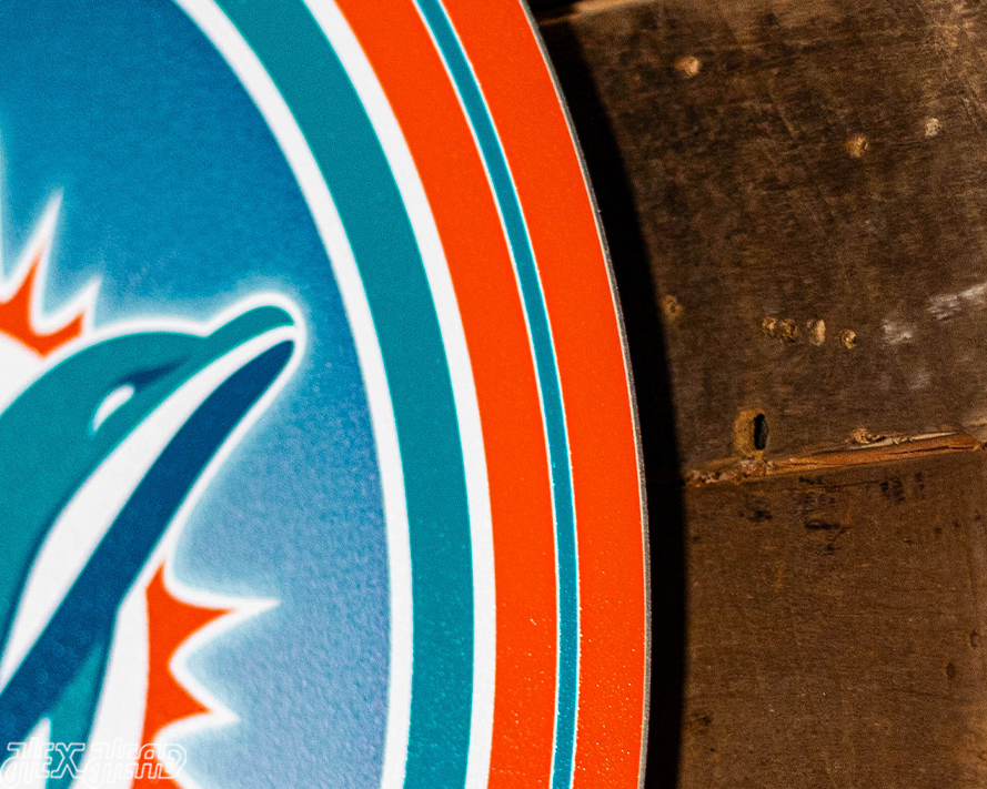 VARSITY Collection- SINGLE Layer Miami Dolphins Metal Wall Art