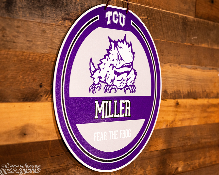 TCU Horned Frogs Personalized Monogram Metal Art