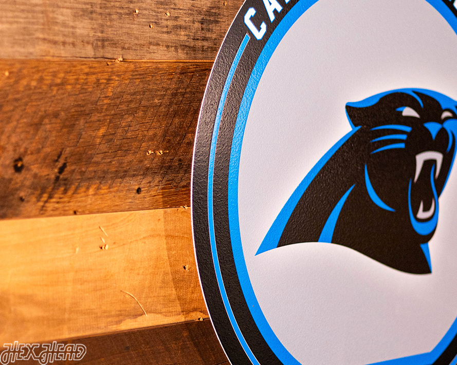 VARSITY Collection- SINGLE Layer Carolina Panthers Metal Wall Art