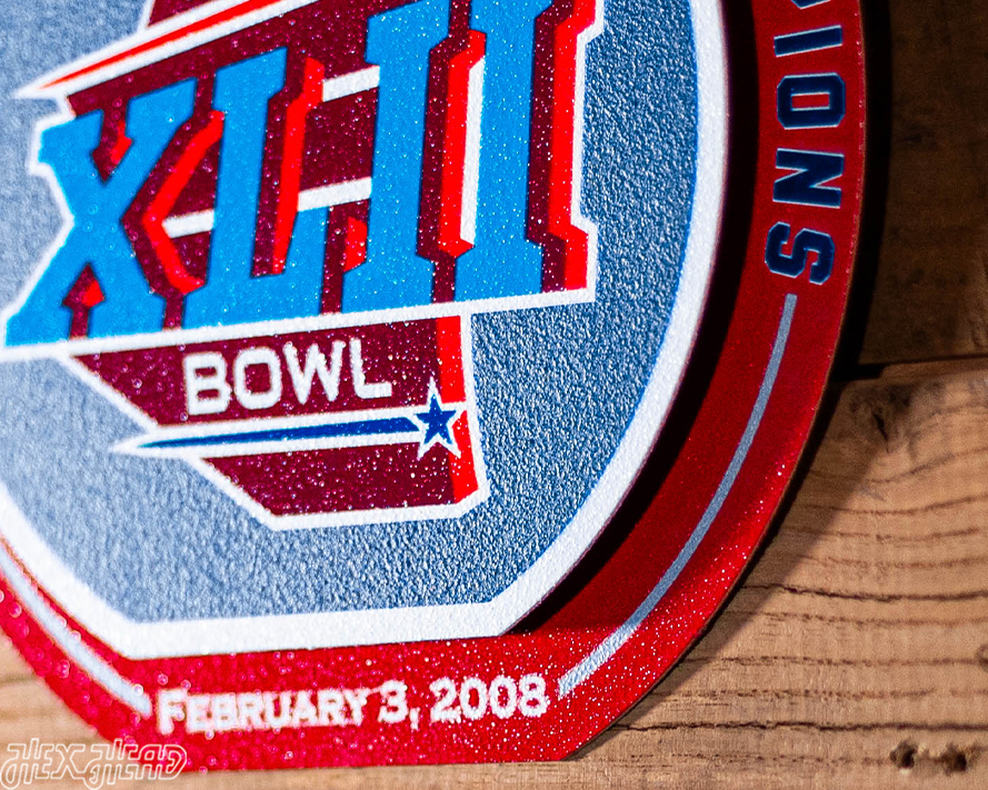 New York Giants "XLII" Super Bowl "Double Play" On the Shelf or on the Wall Art