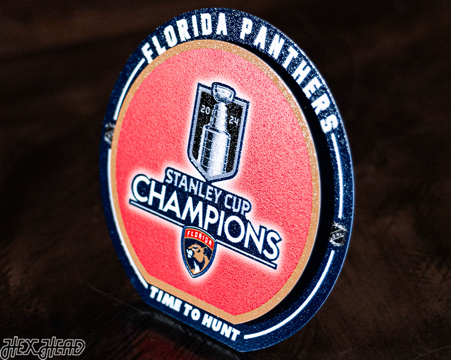 Florida Panthers 2024 Stanley Cup Champions "Double Play" On the Shelf or on the Wall Art