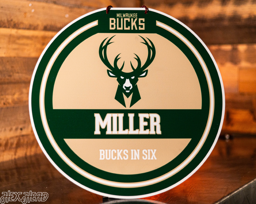 Milwaukee Bucks Personalized Monogram Metal Art