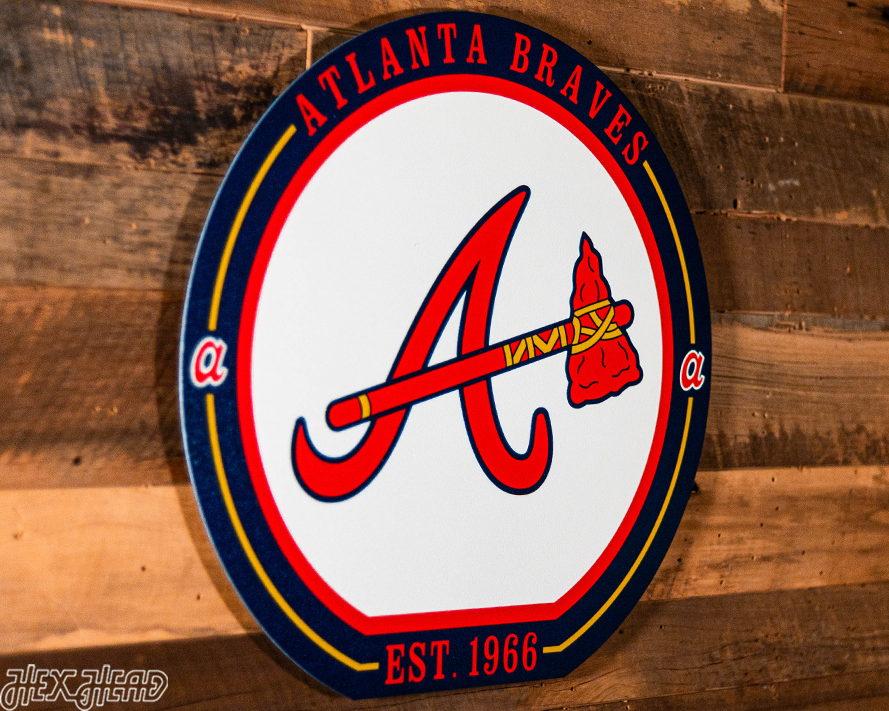 VARSITY Collection- SINGLE layer Atlanta Braves Metal Wall Art