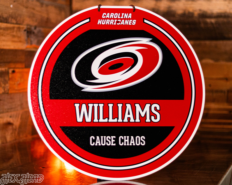 Carolina Hurricanes Personalized Monogram Metal Art